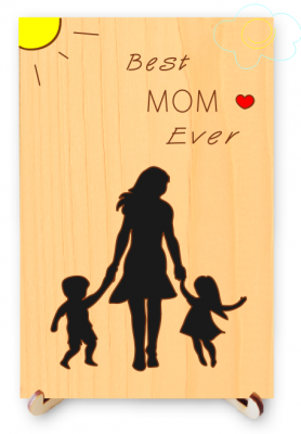 Mom with Kids Silhouette