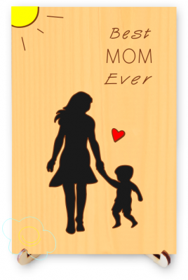 Mom with Son Silhouette