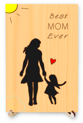 Mom with Daughter Silhouette